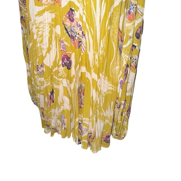 Free People Drift Away Tunic Mini Dress Gold Cold Shoulder Flowy MED NWT - Picture 8 of 12